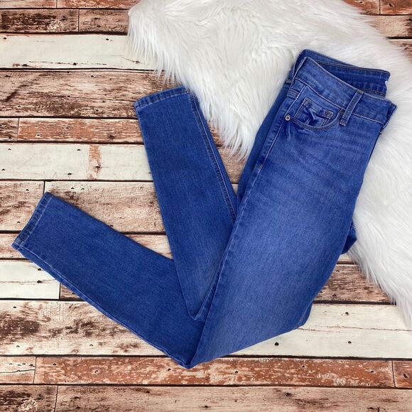 Old Navy Women's Rockstar Super Skinny Jeans Size 2 Stretch Medium Wash Mid Rise - Picture 2 of 7